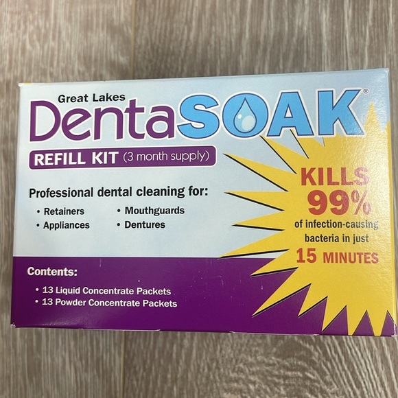 NIB DentaSoak Refill Kits Retainers Mouthguards Dentures 3 Kits 9 Month Supply - Picture 8 of 10